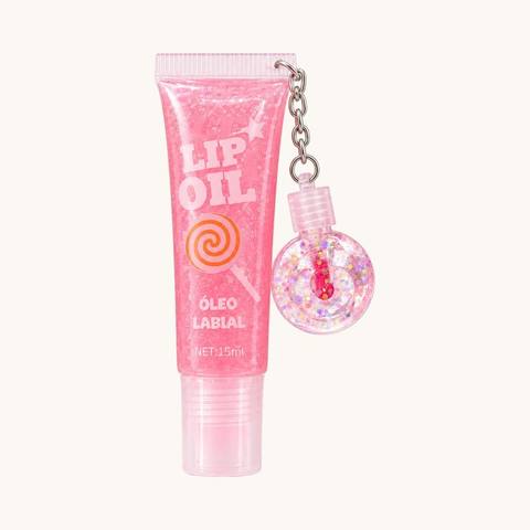 Lip Oil Duplo com Pingente de Pirulito